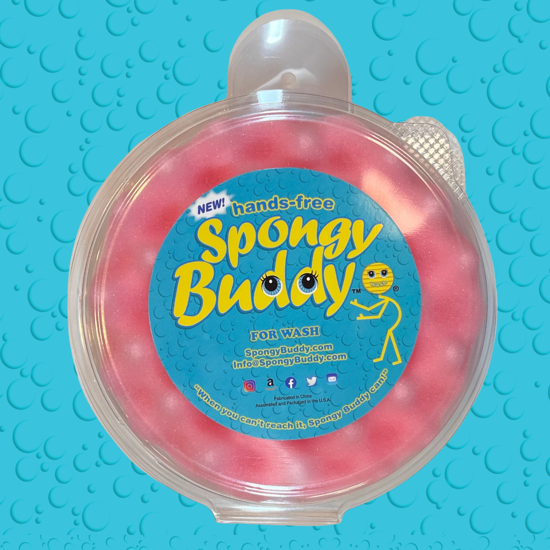 Spongy Buddy Back Cleanser (Pink) – Hands-Free Back Washing Tool