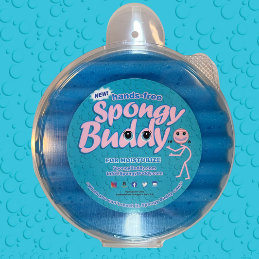 Spongy Buddy Back Moisturizer (Blue) – Hands-Free Back Hydration Tool