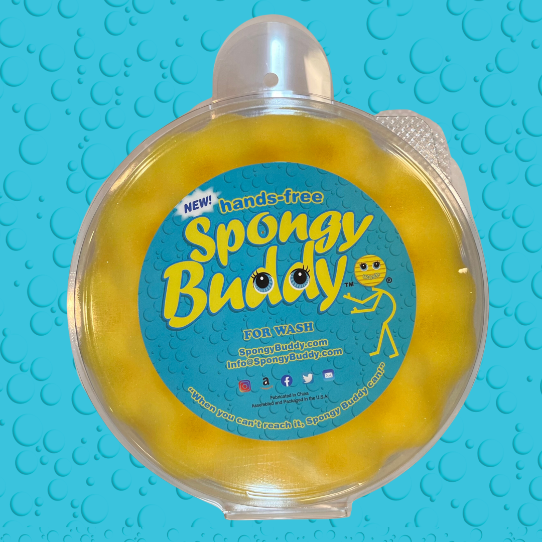 Spongy Buddy Back Cleanser (Yellow) – Hands-Free Back Washing Tool